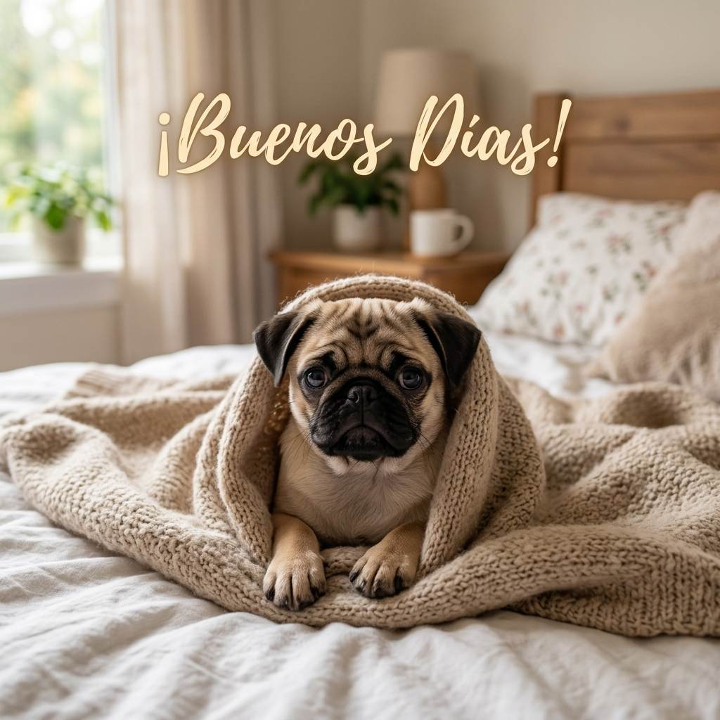 perro tierno buenos dias