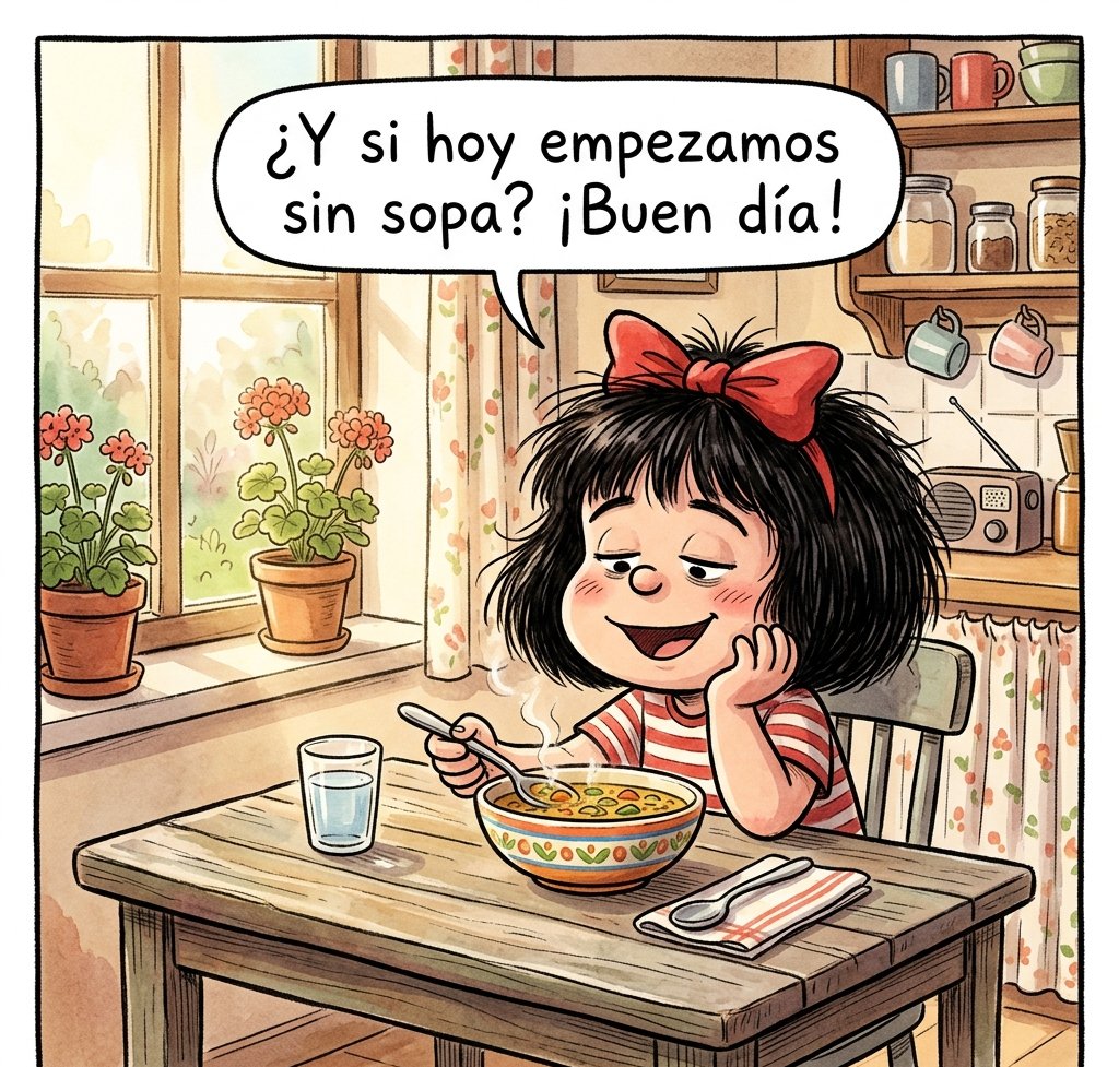 mafalda buenos dias sin sopa